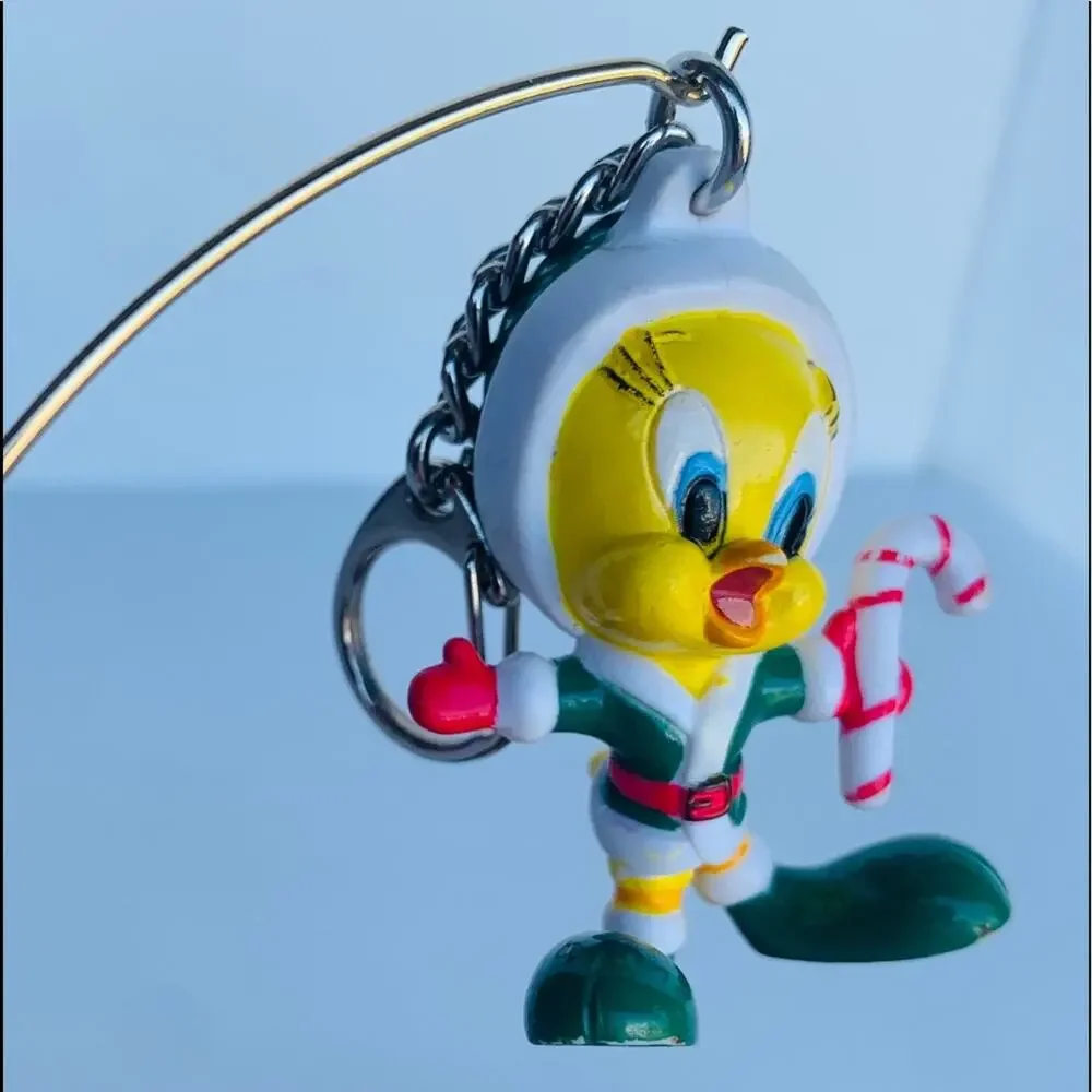 Vintage Tweety Bird Christmas Keychain